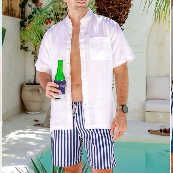 NEW! THE NAUTI BY NATURE SWIM TRUNKS Men's Blue Striped Swim Shorts Sz XL - Picture 4 of 16